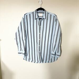 J.Crew‎ Relaxed-fit Thomas Mason® for shirt in stripe blue women’s 8